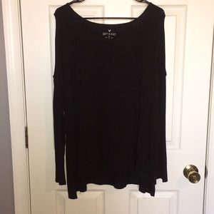 Black cold shoulder top
